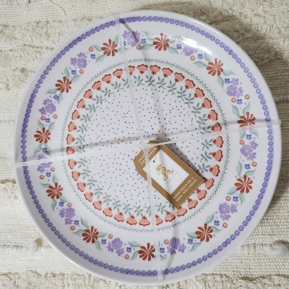 Rachel Ashwell Floral Melamine Plates Set of 4